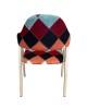 Καρέκλα Τραπεζαρίας ArteLibre SOLANA Patchwork Ύφασμα/Μέταλλο 51x51x81cm