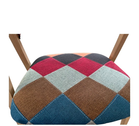 Καρέκλα Τραπεζαρίας ArteLibre SOLANA Patchwork Ύφασμα/Μέταλλο 51x51x81cm