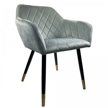 Καρέκλα Τραπεζαρίας ArteLibre ESPERANZA Γκρι/Μαύρο Βελούδο/Μέταλλο 56x60x81cm