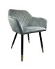 Καρέκλα Τραπεζαρίας ArteLibre ESPERANZA Γκρι/Μαύρο Βελούδο/Μέταλλο 56x60x81cm