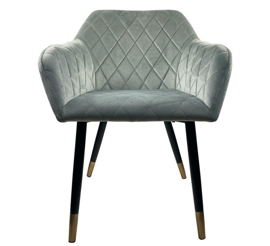 Καρέκλα Τραπεζαρίας ArteLibre ESPERANZA Γκρι/Μαύρο Βελούδο/Μέταλλο 56x60x81cm