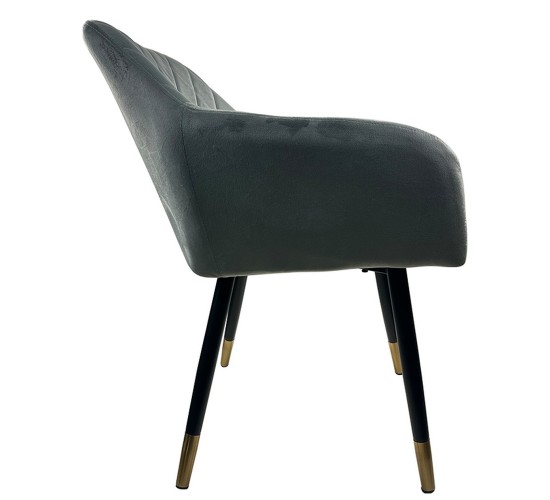 Καρέκλα Τραπεζαρίας ArteLibre ESPERANZA Γκρι/Μαύρο Βελούδο/Μέταλλο 56x60x81cm