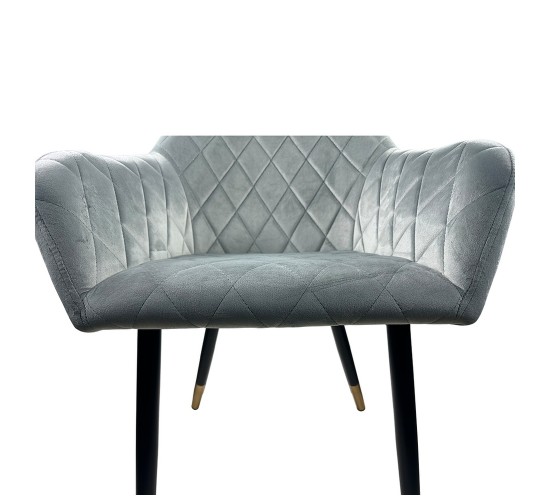 Καρέκλα Τραπεζαρίας ArteLibre ESPERANZA Γκρι/Μαύρο Βελούδο/Μέταλλο 56x60x81cm