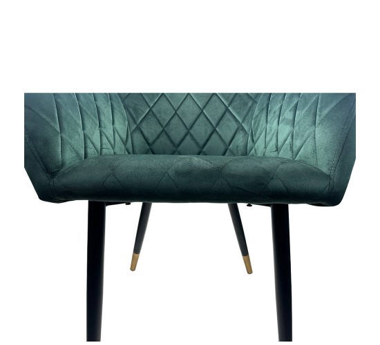 Καρέκλα Τραπεζαρίας ArteLibre ESPERANZA Πράσινο/Μαύρο Βελούδο/Μέταλλο 56x60x81cm