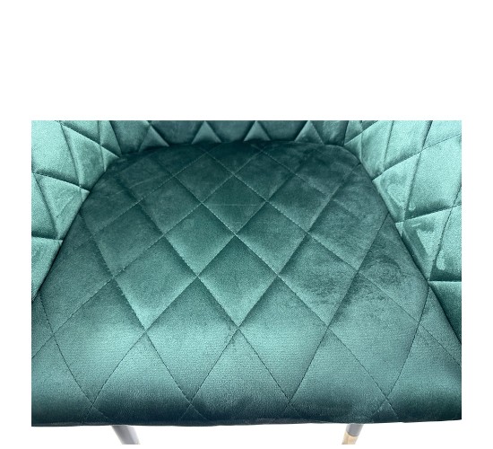 Καρέκλα Τραπεζαρίας ArteLibre ESPERANZA Πράσινο/Μαύρο Βελούδο/Μέταλλο 56x60x81cm