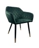 Καρέκλα Τραπεζαρίας ArteLibre ESPERANZA Πράσινο/Μαύρο Βελούδο/Μέταλλο 56x60x81cm