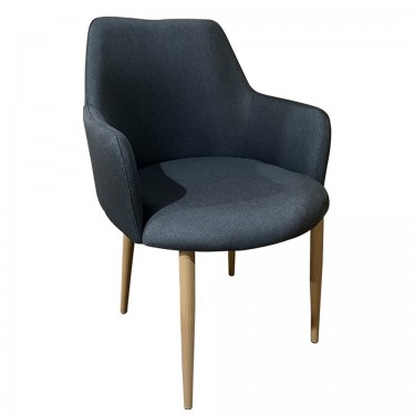 Καρέκλα Τραπεζαρίας ArteLibre LUZIA Γκρι/Φυσικό Ύφασμα/Μέταλλο 57x60x78cm