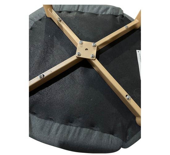 Καρέκλα Τραπεζαρίας ArteLibre LUZIA Γκρι/Φυσικό Ύφασμα/Μέταλλο 57x60x78cm