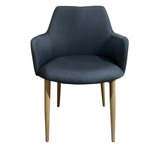 Καρέκλα Τραπεζαρίας ArteLibre LUZIA Γκρι/Φυσικό Ύφασμα/Μέταλλο 57x60x78cm