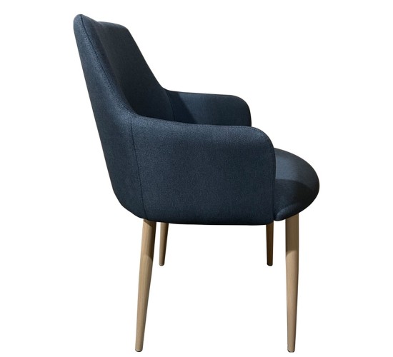 Καρέκλα Τραπεζαρίας ArteLibre LUZIA Γκρι/Φυσικό Ύφασμα/Μέταλλο 57x60x78cm