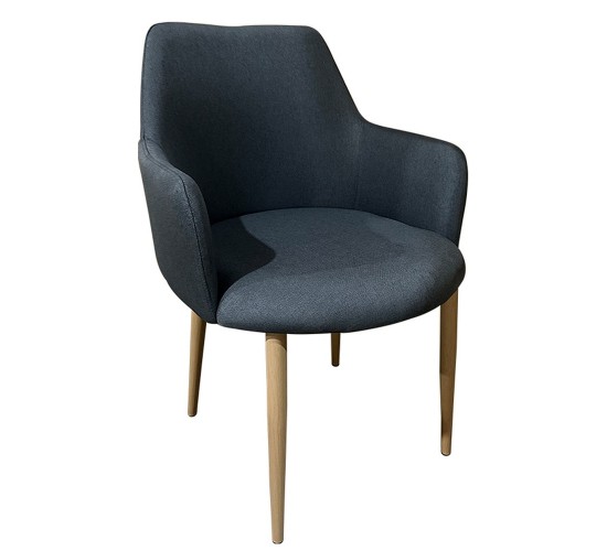 Καρέκλα Τραπεζαρίας ArteLibre LUZIA Γκρι/Φυσικό Ύφασμα/Μέταλλο 57x60x78cm