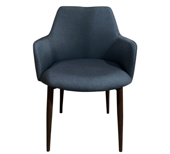 Καρέκλα Τραπεζαρίας ArteLibre LUZIA Γκρι/Καρυδί Ύφασμα/Μέταλλο 57x60x78cm