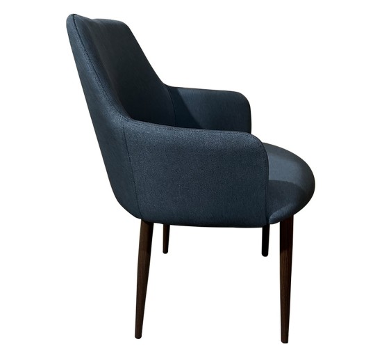 Καρέκλα Τραπεζαρίας ArteLibre LUZIA Γκρι/Καρυδί Ύφασμα/Μέταλλο 57x60x78cm