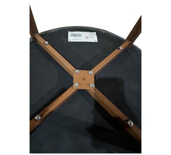 Καρέκλα Τραπεζαρίας ArteLibre LUZIA Γκρι/Καρυδί Ύφασμα/Μέταλλο 57x60x78cm