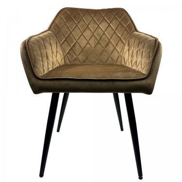 Καρέκλα Τραπεζαρίας ArteLibre FLORENCIA Cappuccino/Μαύρο Βελούδο/Μέταλλο 56x60x81cm