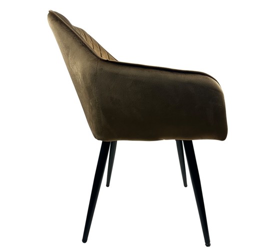 Καρέκλα Τραπεζαρίας ArteLibre FLORENCIA Cappuccino/Μαύρο Βελούδο/Μέταλλο 56x60x81cm