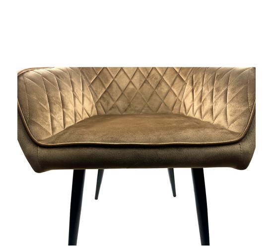 Καρέκλα Τραπεζαρίας ArteLibre FLORENCIA Cappuccino/Μαύρο Βελούδο/Μέταλλο 56x60x81cm