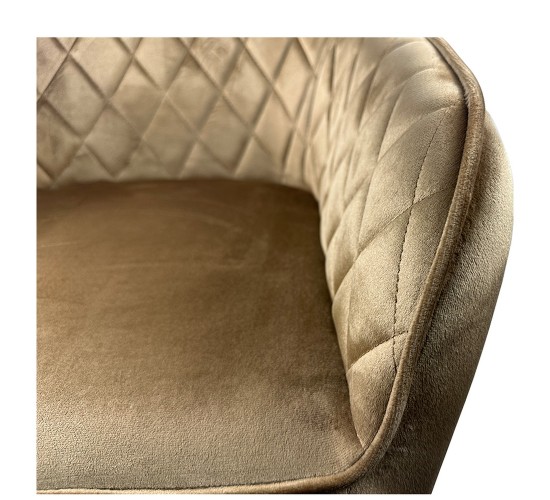 Καρέκλα Τραπεζαρίας ArteLibre FLORENCIA Cappuccino/Μαύρο Βελούδο/Μέταλλο 56x60x81cm