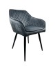 Καρέκλα Τραπεζαρίας ArteLibre FLORENCIA Γκρι/Μαύρο Βελούδο/Μέταλλο 56x60x81cm