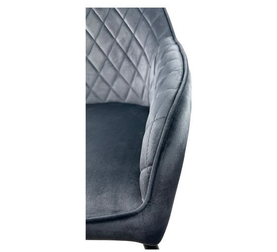 Καρέκλα Τραπεζαρίας ArteLibre FLORENCIA Γκρι/Μαύρο Βελούδο/Μέταλλο 56x60x81cm