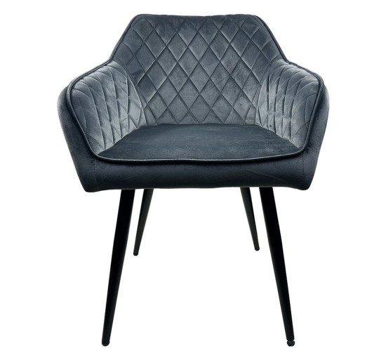 Καρέκλα Τραπεζαρίας ArteLibre FLORENCIA Γκρι/Μαύρο Βελούδο/Μέταλλο 56x60x81cm