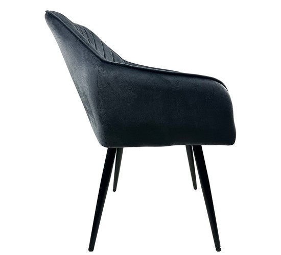 Καρέκλα Τραπεζαρίας ArteLibre FLORENCIA Γκρι/Μαύρο Βελούδο/Μέταλλο 56x60x81cm