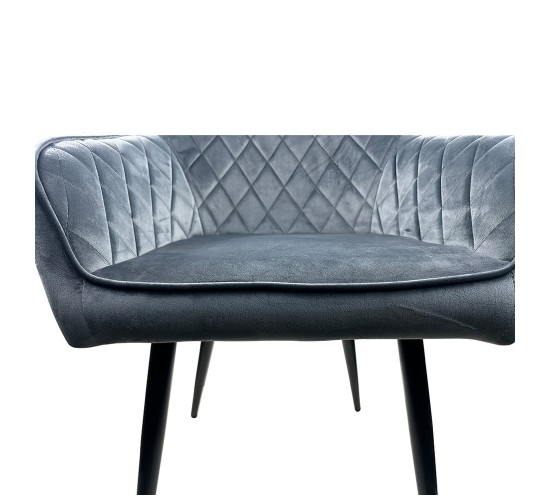 Καρέκλα Τραπεζαρίας ArteLibre FLORENCIA Γκρι/Μαύρο Βελούδο/Μέταλλο 56x60x81cm