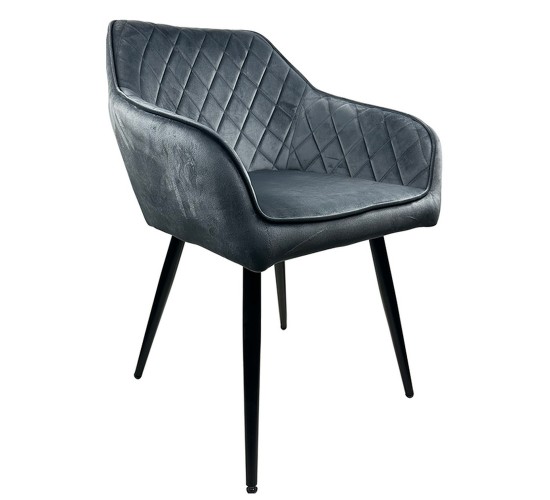 Καρέκλα Τραπεζαρίας ArteLibre FLORENCIA Γκρι/Μαύρο Βελούδο/Μέταλλο 56x60x81cm