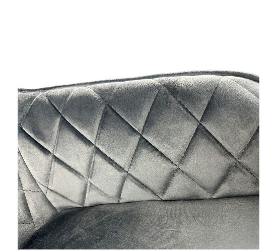 Καρέκλα Τραπεζαρίας ArteLibre FLORENCIA Γκρι/Μαύρο Βελούδο/Μέταλλο 56x60x81cm