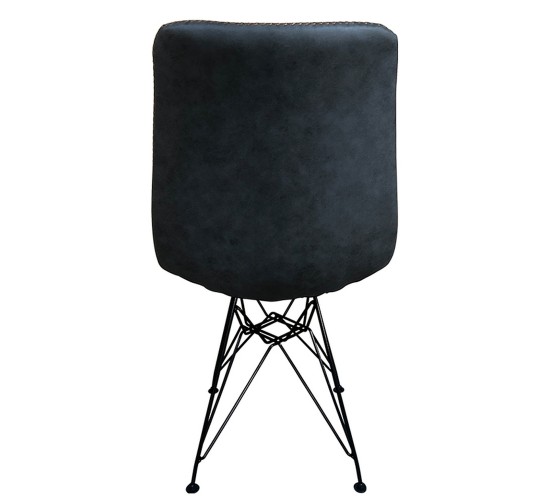 Καρέκλα Τραπεζαρίας ArteLibre SELVA Γκρι/Μαύρο PU/Μέταλλο 43x57x81cm