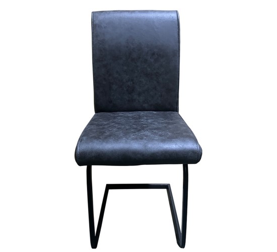 Καρέκλα Τραπεζαρίας ArteLibre ESTRELLA Γκρι/Μαύρο PU/Μέταλλο 43x56x95cm