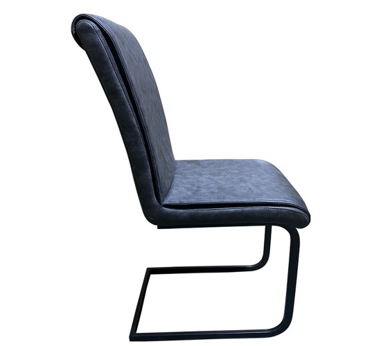 Καρέκλα Τραπεζαρίας ArteLibre ESTRELLA Γκρι/Μαύρο PU/Μέταλλο 43x56x95cm