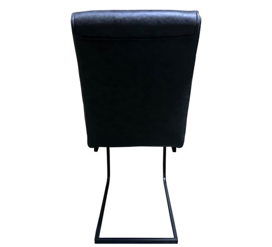 Καρέκλα Τραπεζαρίας ArteLibre ESTRELLA Γκρι/Μαύρο PU/Μέταλλο 43x56x95cm