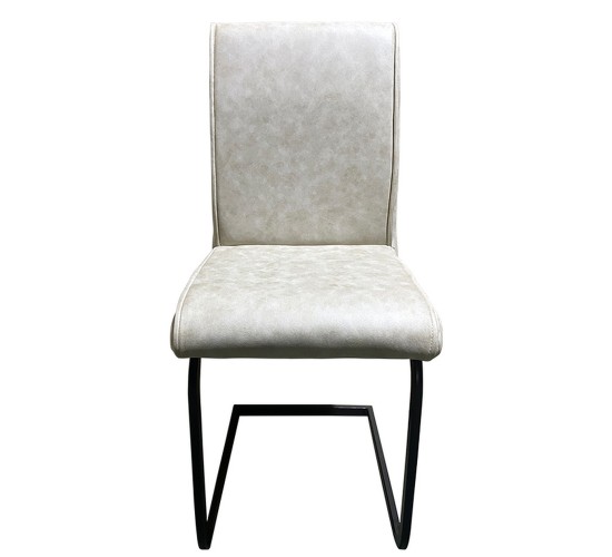 Καρέκλα Τραπεζαρίας ArteLibre ESTRELLA Μπεζ/Μαύρο PU/Μέταλλο 43x56x95cm