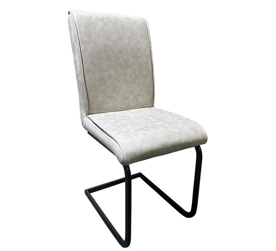 Καρέκλα Τραπεζαρίας ArteLibre ESTRELLA Μπεζ/Μαύρο PU/Μέταλλο 43x56x95cm