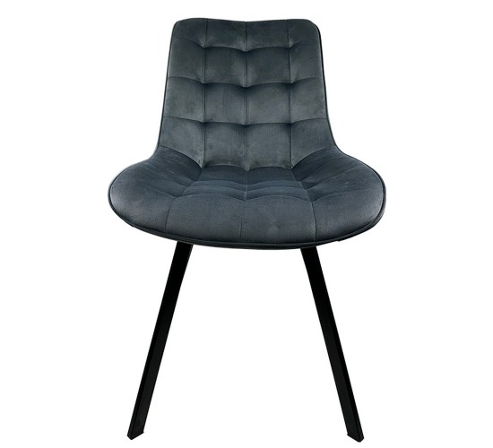 Καρέκλα Τραπεζαρίας ArteLibre BRISA Γκρι/Μαύρο Βελούδο/Μέταλλο 53x60x85cm