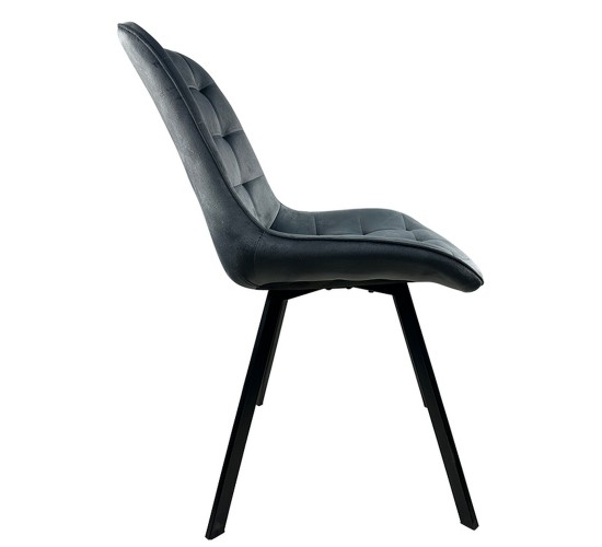 Καρέκλα Τραπεζαρίας ArteLibre BRISA Γκρι/Μαύρο Βελούδο/Μέταλλο 53x60x85cm