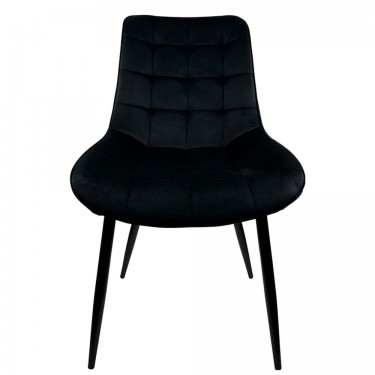 Καρέκλα Τραπεζαρίας ArteLibre BRISA Μαύρο Βελούδο/Μέταλλο 53x60x85cm