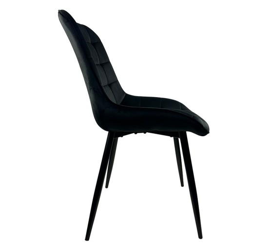 Καρέκλα Τραπεζαρίας ArteLibre BRISA Μαύρο Βελούδο/Μέταλλο 53x60x85cm