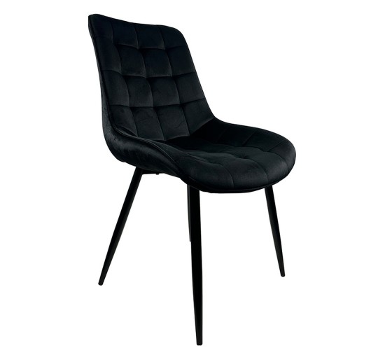 Καρέκλα Τραπεζαρίας ArteLibre BRISA Μαύρο Βελούδο/Μέταλλο 53x60x85cm