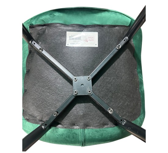 Καρέκλα Τραπεζαρίας ArteLibre BRISA Πράσινο/Μαύρο Βελούδο/Μέταλλο 53x60x85cm