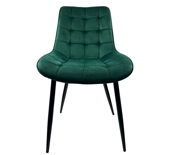 Καρέκλα Τραπεζαρίας ArteLibre BRISA Πράσινο/Μαύρο Βελούδο/Μέταλλο 53x60x85cm