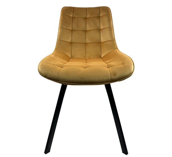 Καρέκλα Τραπεζαρίας ArteLibre BRISA Μπεζ/Μαύρο Βελούδο/Μέταλλο 53x60x85cm