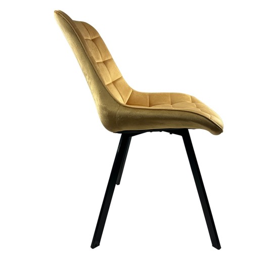 Καρέκλα Τραπεζαρίας ArteLibre BRISA Μπεζ/Μαύρο Βελούδο/Μέταλλο 53x60x85cm