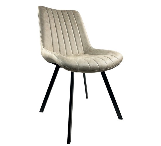 Καρέκλα Τραπεζαρίας ArteLibre MILONGA Μπεζ/Μαύρο PU/Μέταλλο 55x61x88cm