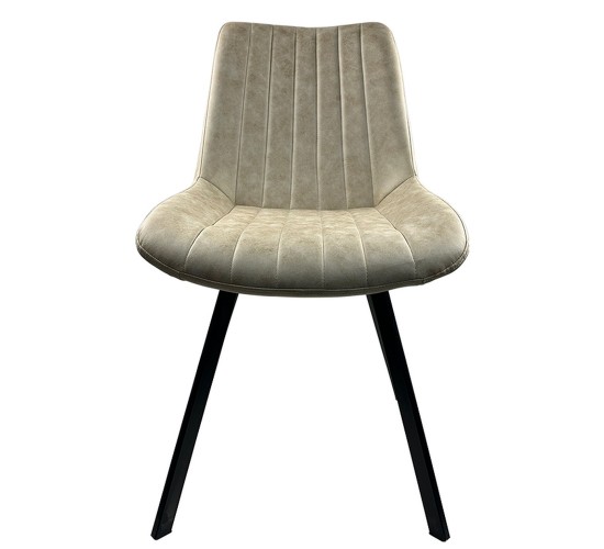 Καρέκλα Τραπεζαρίας ArteLibre MILONGA Μπεζ/Μαύρο PU/Μέταλλο 55x61x88cm