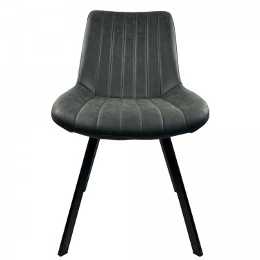 Καρέκλα Τραπεζαρίας ArteLibre MILONGA Γκρι/Μαύρο PU/Μέταλλο 55x61x88cm