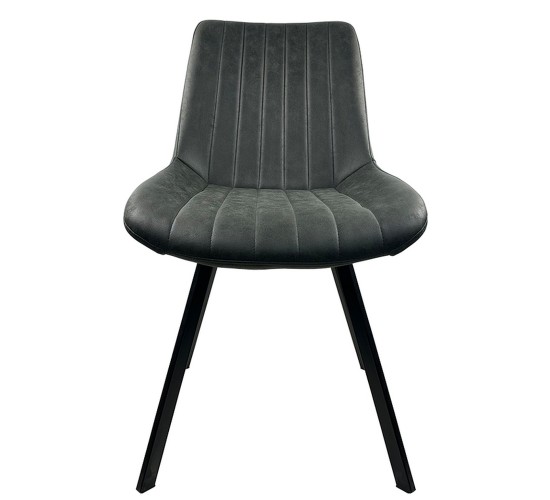 Καρέκλα Τραπεζαρίας ArteLibre MILONGA Γκρι/Μαύρο PU/Μέταλλο 55x61x88cm