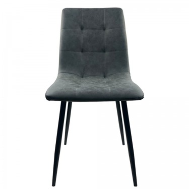 Καρέκλα Τραπεζαρίας ArteLibre YUCATAN Ανθρακί PU/Μέταλλο 44x55x86cm