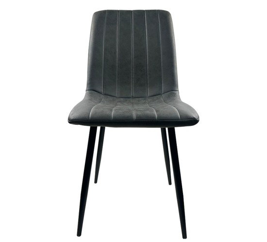 Καρέκλα Τραπεζαρίας ArteLibre YUCARIA Ανθρακί/Μαύρο PU/Μέταλλο 44x55x86cm